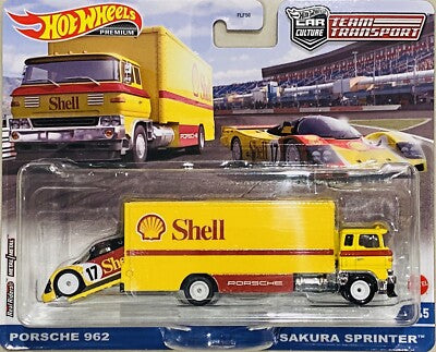 Hot wheels Team Transport Porsche 962 & Sakura Sprinter Shell #45